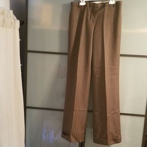 J CREW wool trouser pants, brown, lined, size 4